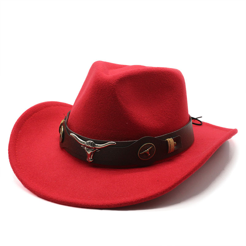 Western ethnic style felt hat for autumn and winter, suitable for both men and women.