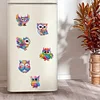 (US Local)6Pcs Acrylic  Owls Diamond Painting Fridge Magnet for Fridge Whiteboard
