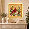 DIY Christmas Pearl Painting Lighted Wall Art ,Diamond Painting LED Picture with Inner Frame, Handmade Beaded Christmas Decor with Warm Glow Lights, Holiday Home Decoration Gift for Living Room Bedroom