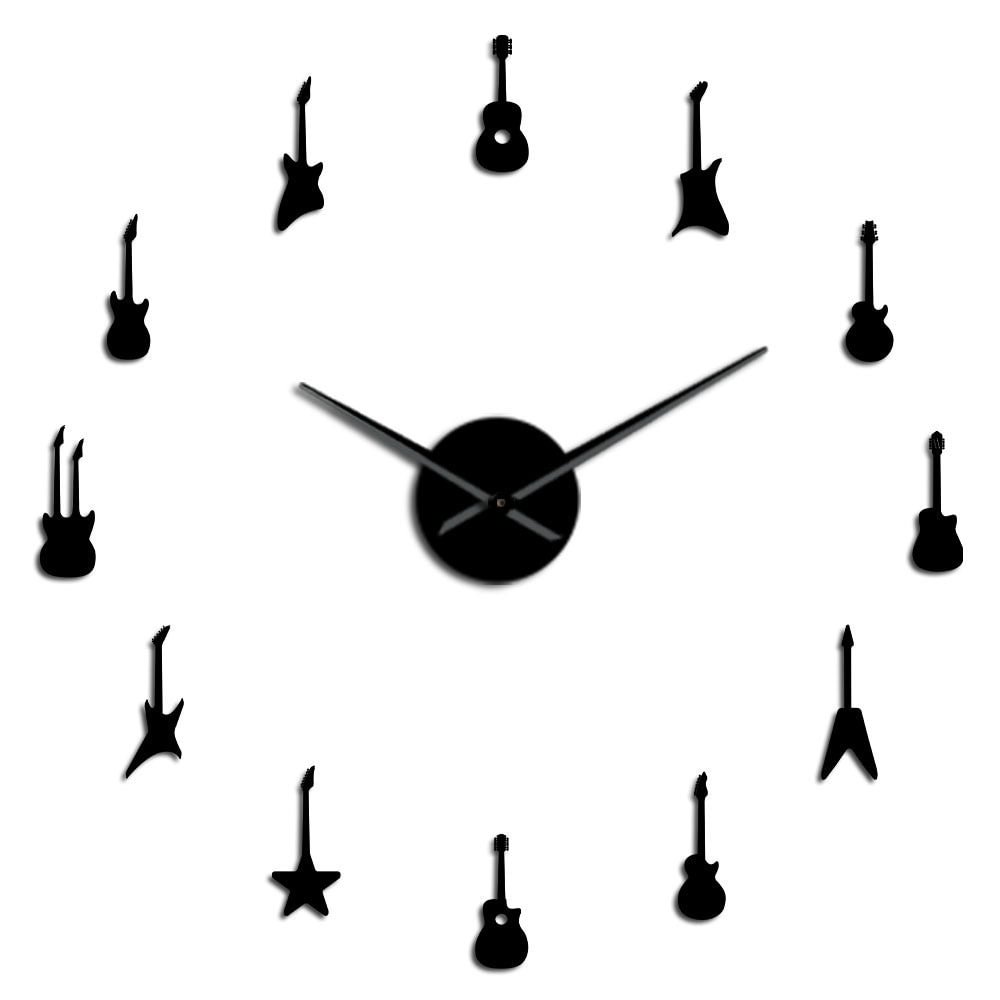 Rock n Roll Frameless DIY Guitar Wall Clock