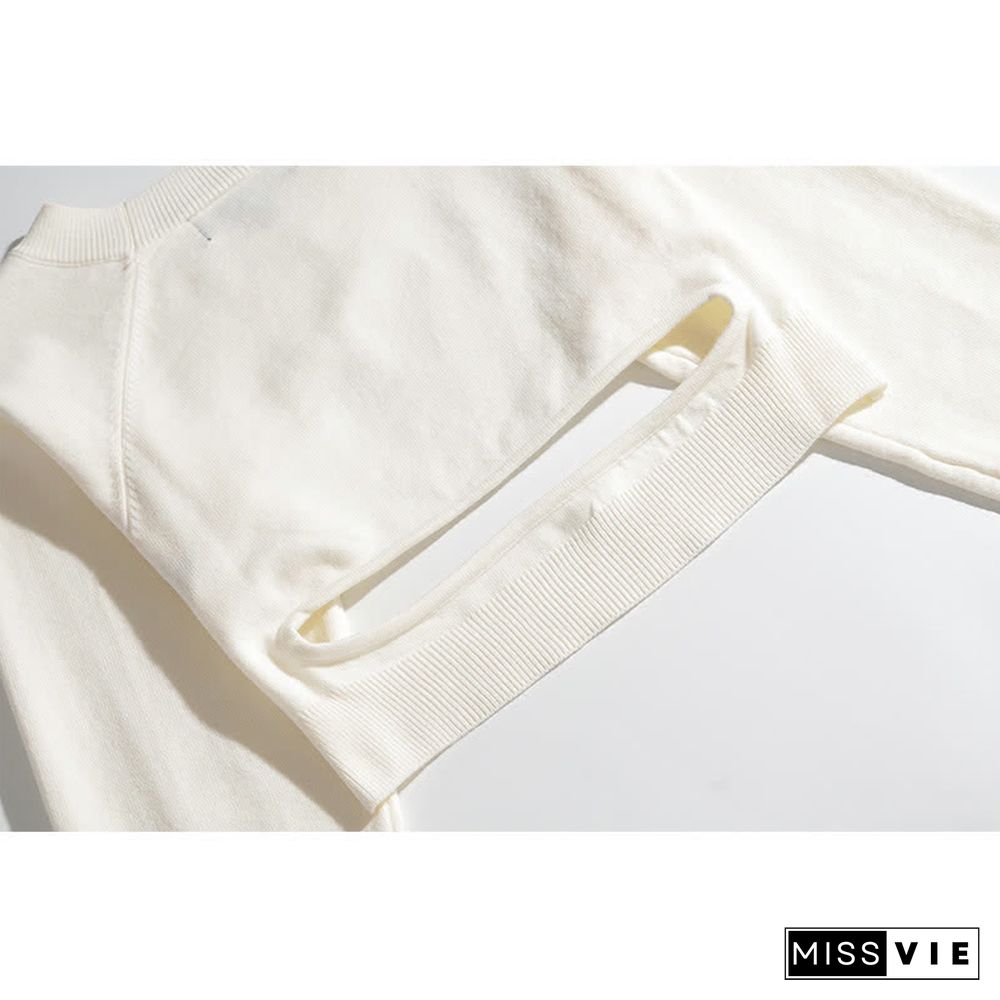 Irregular Hollow Out Top A-line Ruffled Slip Dress