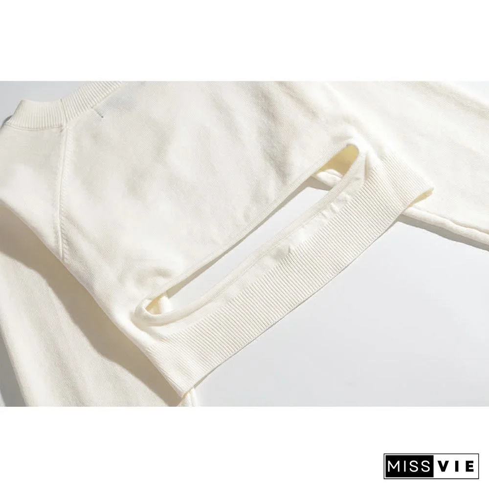 Irregular Hollow Out Top A-line Ruffled Slip Dress