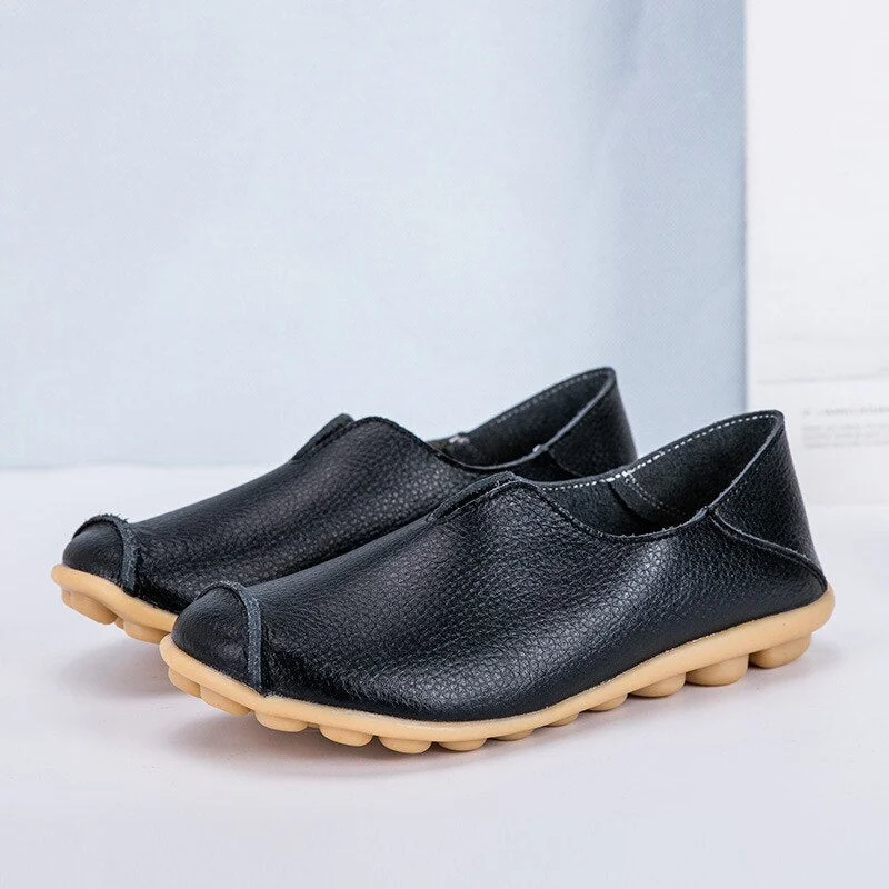 Summer Fish Mouth Women Shoes Flat Ladies Shoes Leather Stitching Retro Soft Women'S Ballerina Footwear Casual Sneaker 44 Size