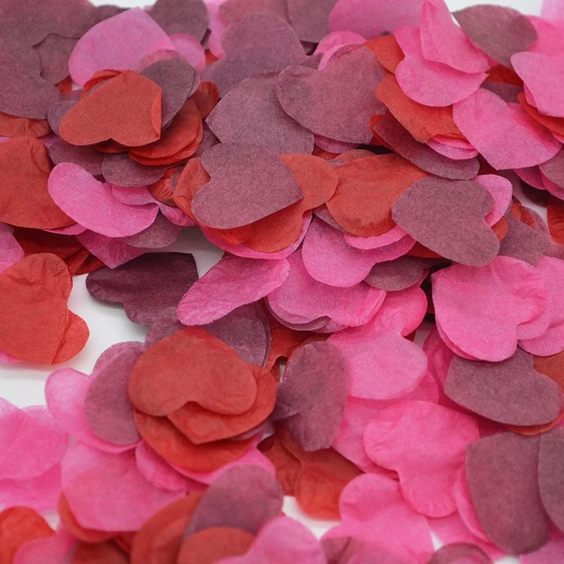 2.5cm 1000pcs Heart Shape Multicolor Paper Confetti Balloon Filler Table Decoration Engagement Event Party Supplies