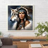 (40*40cm)Indian Beauty Wolf - Full Round Drill Diamond Painting