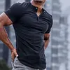 Men's Spring/Summer Henley Stretch Slim T-Shirt by Inlyline
