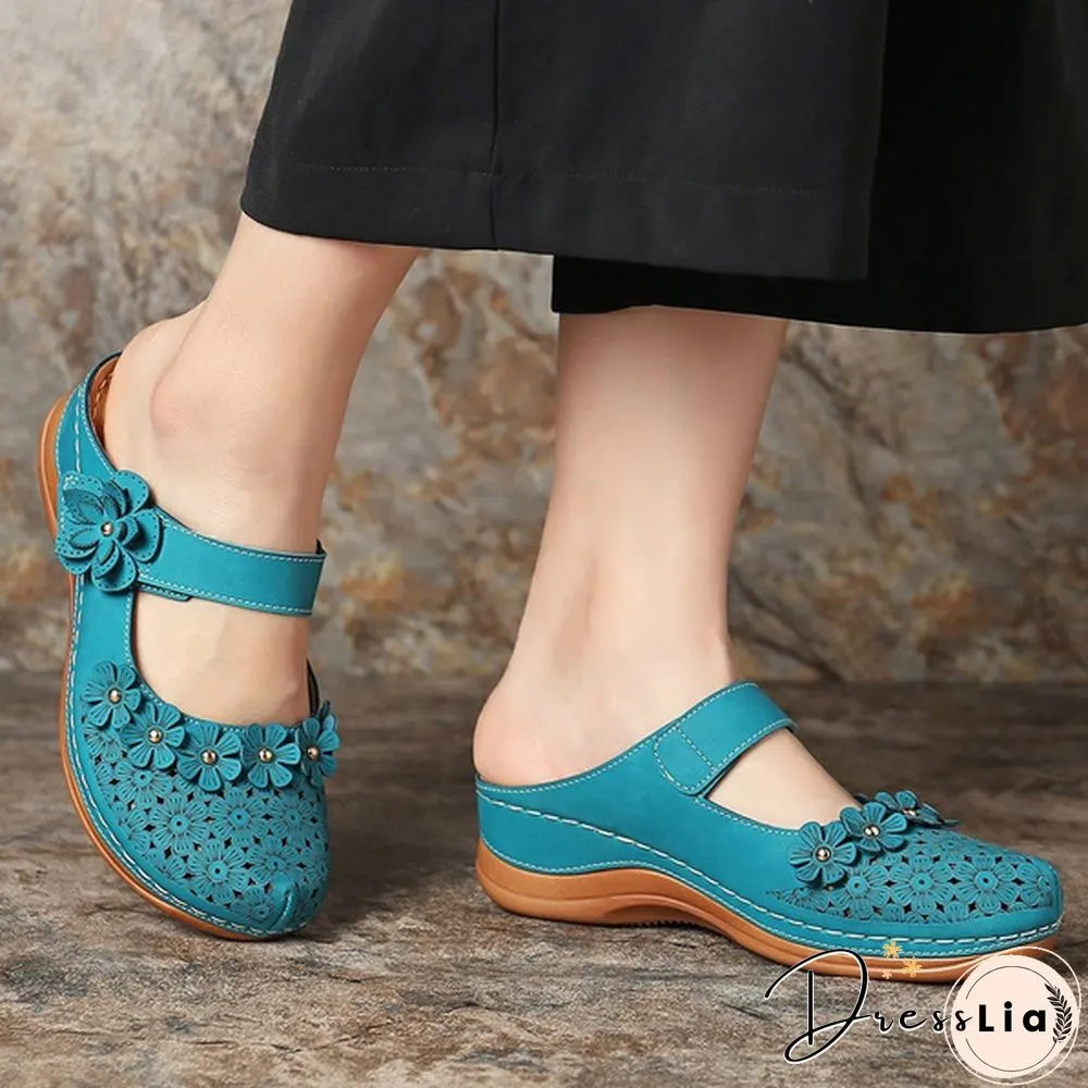 New Arrival Women Vintage Style Sandals Flats Shoes Summer Casual Shoes Retro Shoes Breathable Shoes