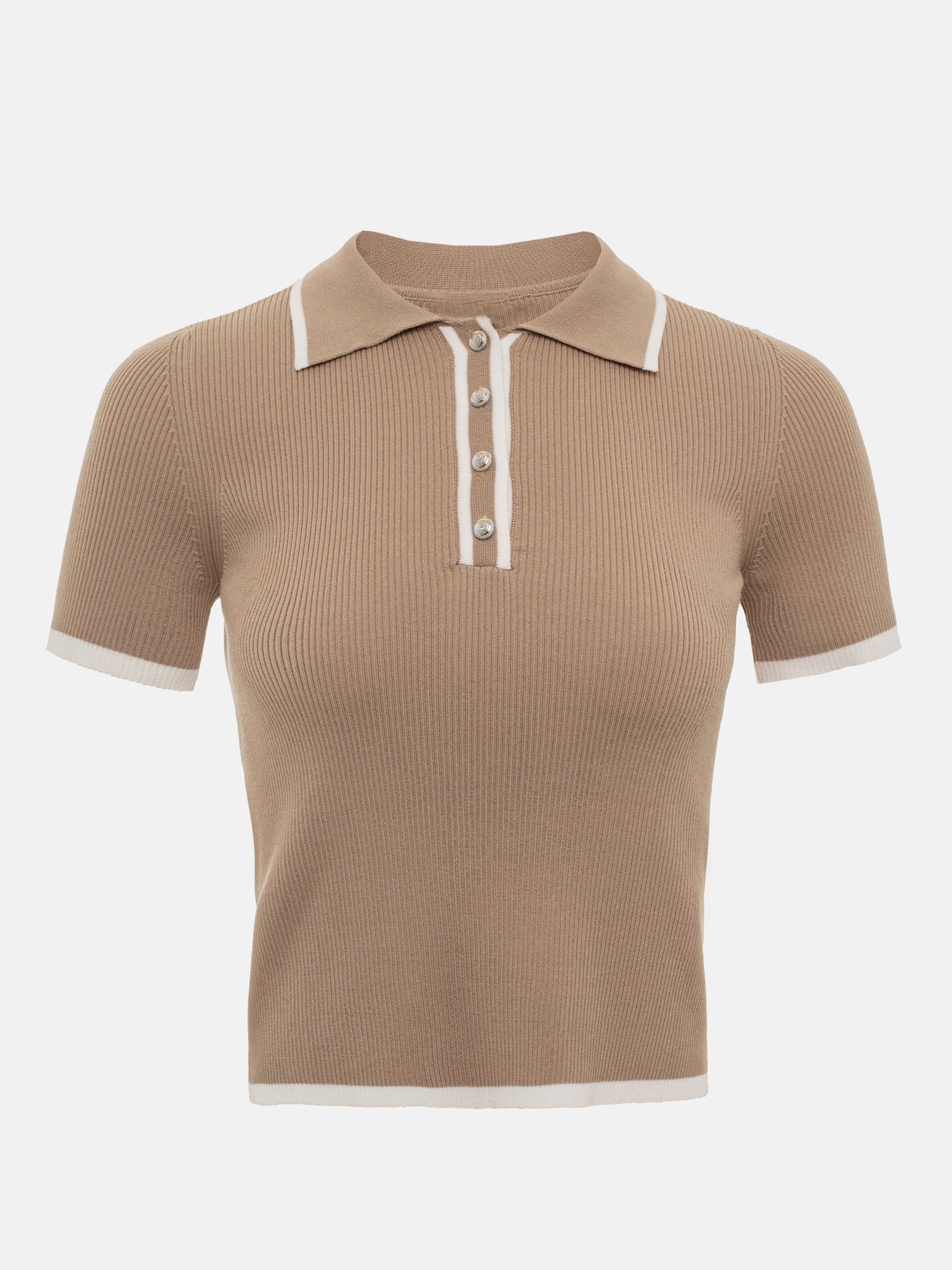Ootddress Knit Sweater Pullover Women Short Sleeve Patchwork Slim Lapel Elegant Contrast Knitwear Top Female Skinny Ribbed Pullover