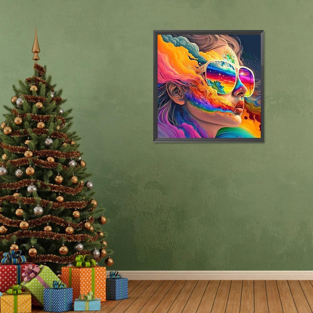 Diamond Painting - Full Round Drill - Rainbow Girl(Canvas|30*30cm)