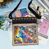Vintage-Inspired 5D DIY Diamond Painting Waterproof Adjustable Strap Shoulder Cross Bag Kit(Flower Wolf)