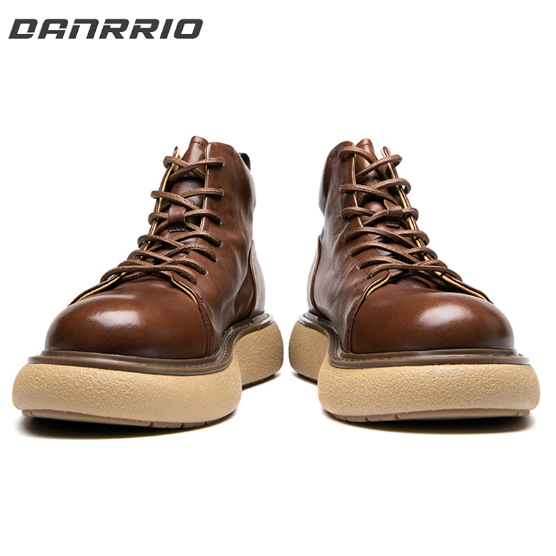 DANRRIO Handmade Retro Horsehide Soft Sole Mid-top Boots DANRRIO.COM DANRRIO