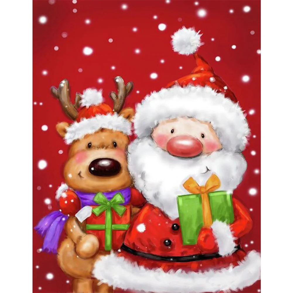 Santa Deer - 11CT Stamped Cross Stitch(40*50cm)
