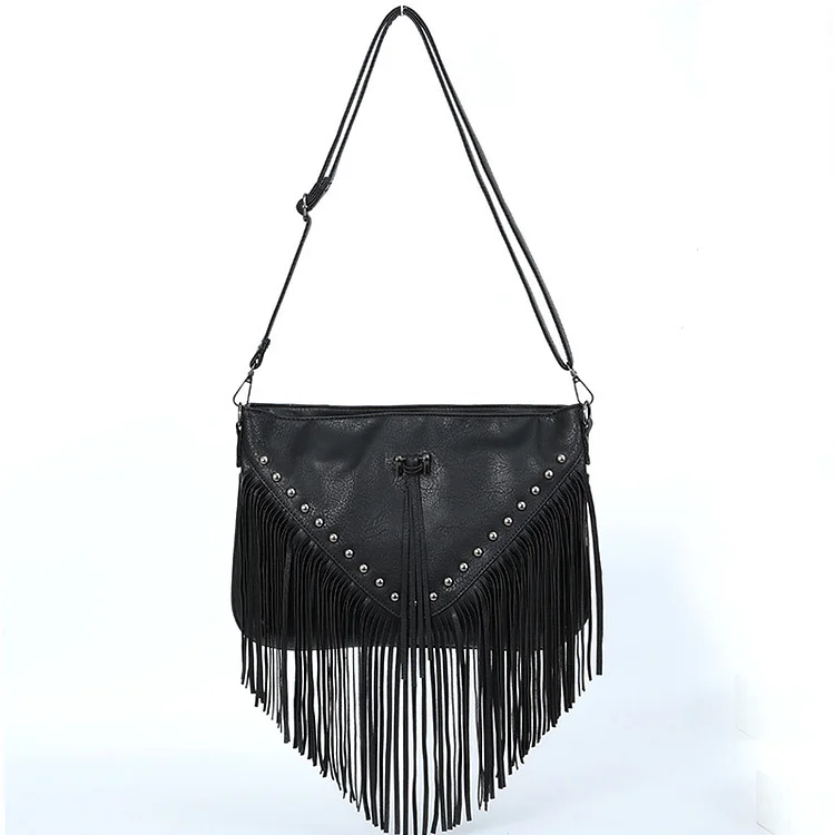 Western Boho Studded Tassel Bag