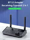 Bluetooth-compatible5.3 Audio Adapter Connect 2 Earphones for Projector Speakers