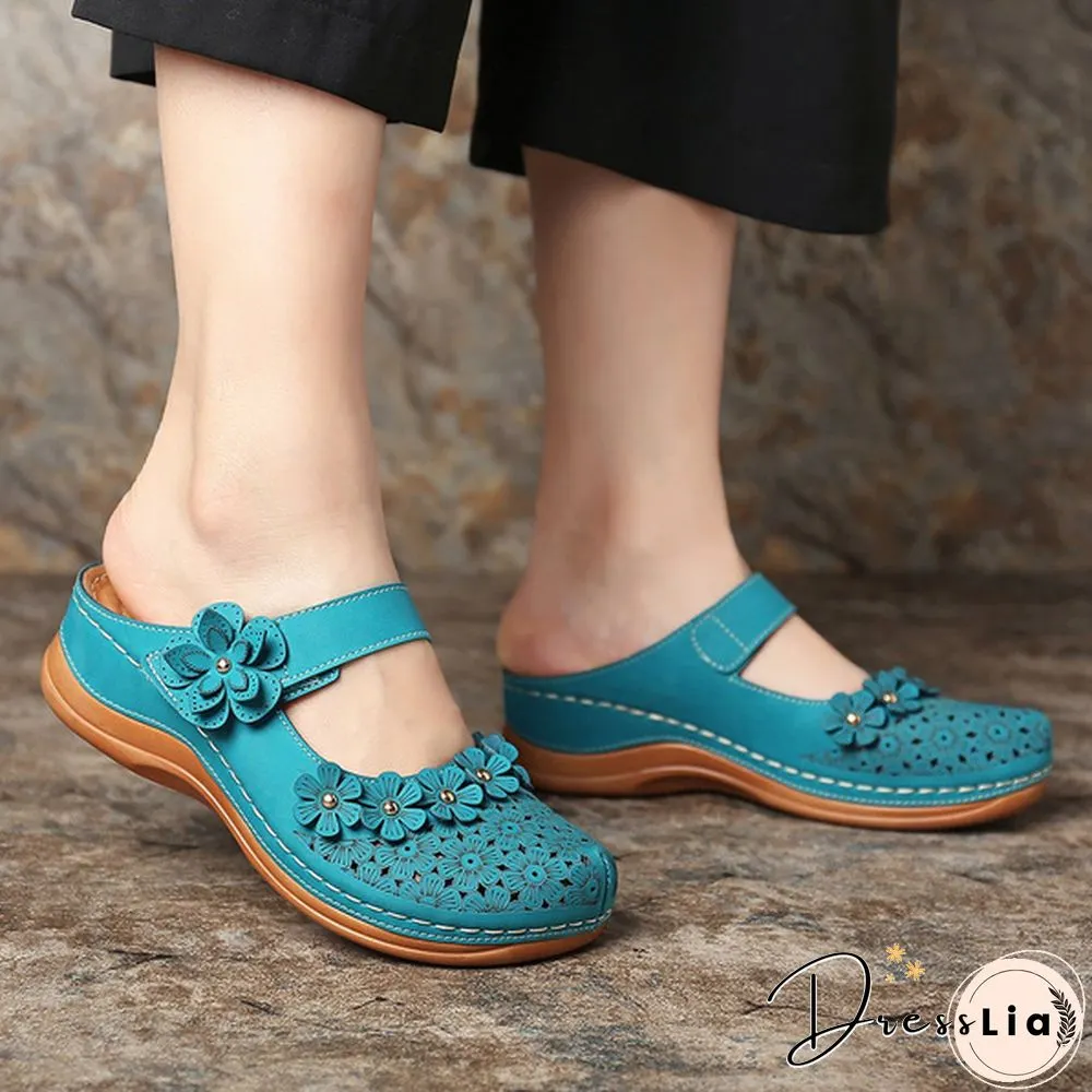 New Arrival Women Vintage Style Sandals Flats Shoes Summer Casual Shoes Retro Shoes Breathable Shoes