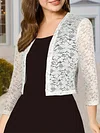 Fashionable Solid Color Lace Cardigan Top - Delicate Open Front, Sheer Three-Quarter Sleeves, Perfect for Everyday Chic Style - A Feminine & Lightweight Wardrobe Staple for Women