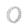 18K White Gold Emerald Cut & Round Cut Lab Diamond Eternity Ring