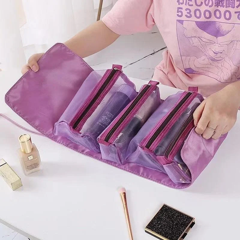 Travel Ladies Mesh Cosmetic Bag Beautician Toiletries Makeup Brush Storage Bag(FREE SHIPPING)