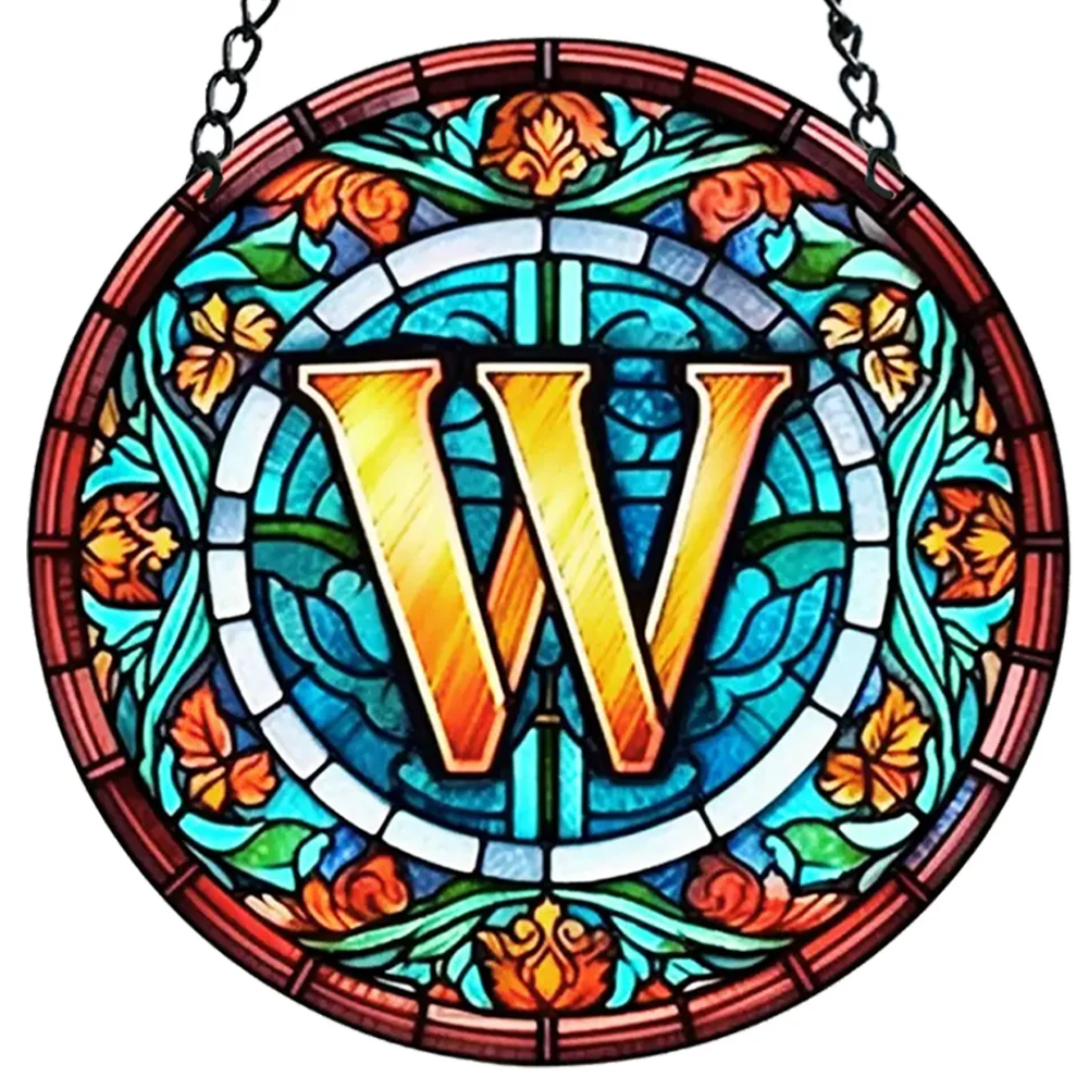 Acrylic Suncatcher Home Decoration Panel A-Z Letter Door Sign Hanging Decoration