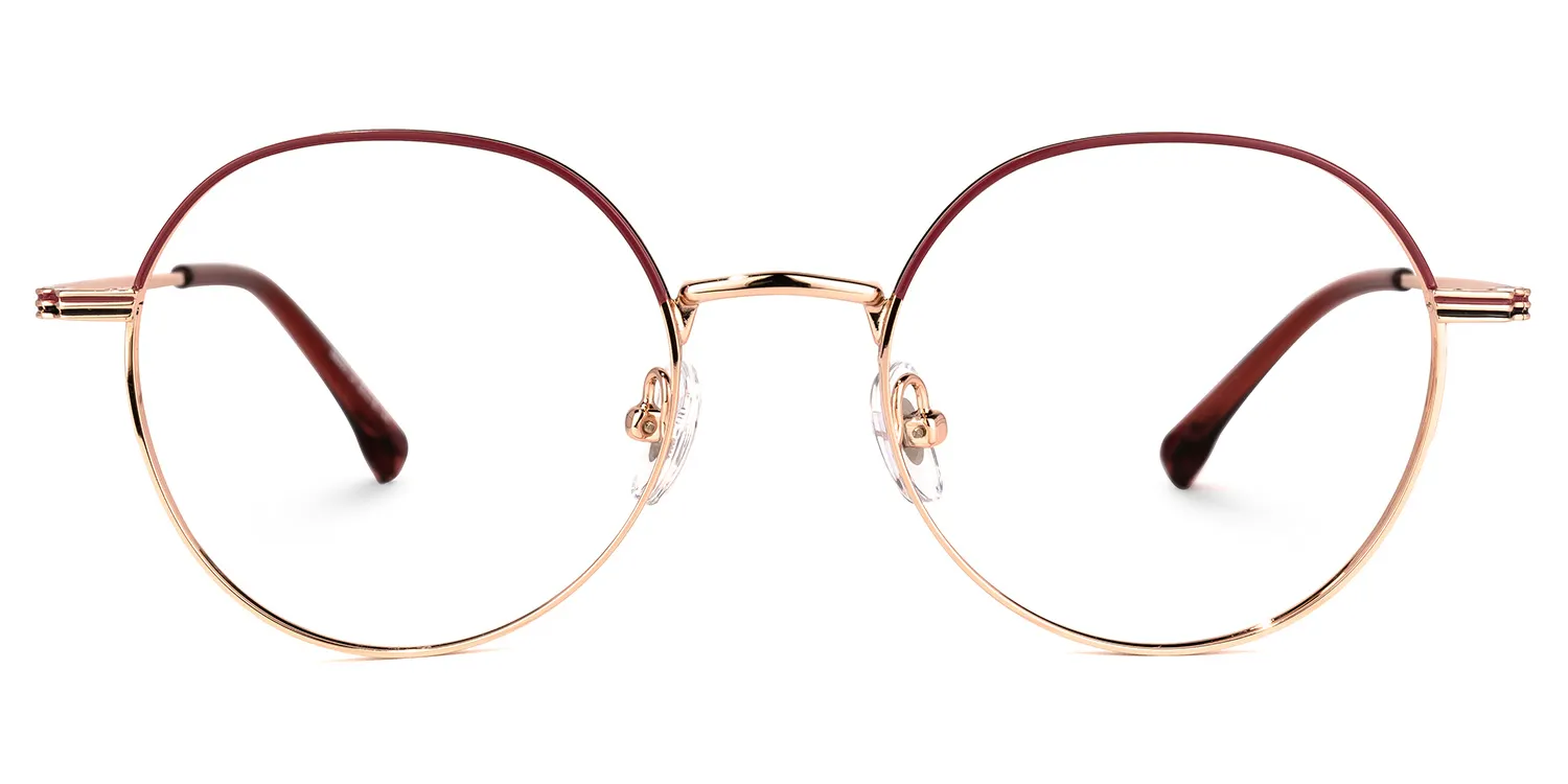 Ragen Dunkelrot Rund Brille Dunkelrot
