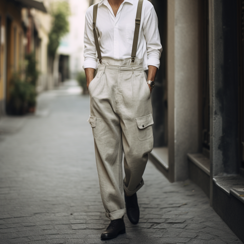 Men's Linen Pants Without Straps-inspireuse