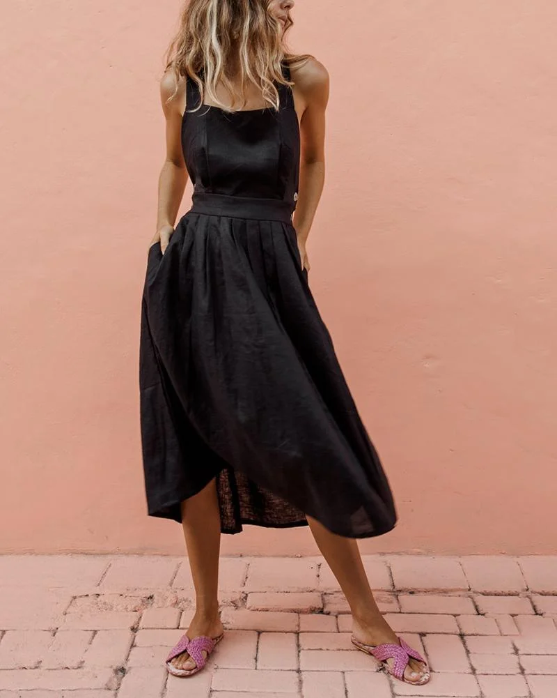 Backless Lace Up Summer Dress