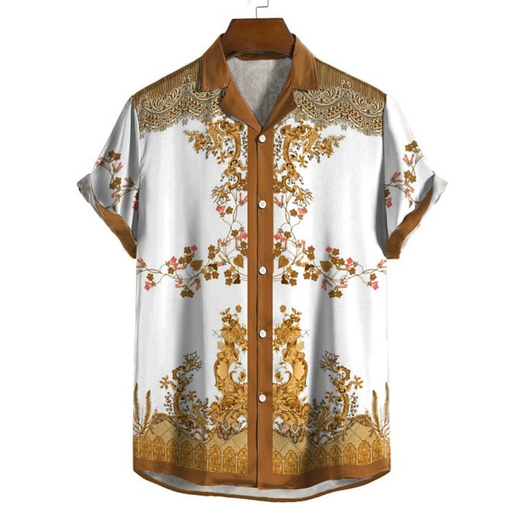 BrosWear Floral Baroque Short Sleeve Shirt