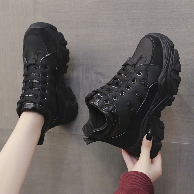 Crbang funky womens shoes 2025 Spring and Autumn New Fashion Color Blocked Lace Up Leather Face Casual Outerwear Women's Vulcanized Shoes Single Shoes