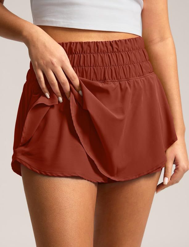 Mature Women Yoga Pants Sports Tennis High Waist Double-layer Skirt