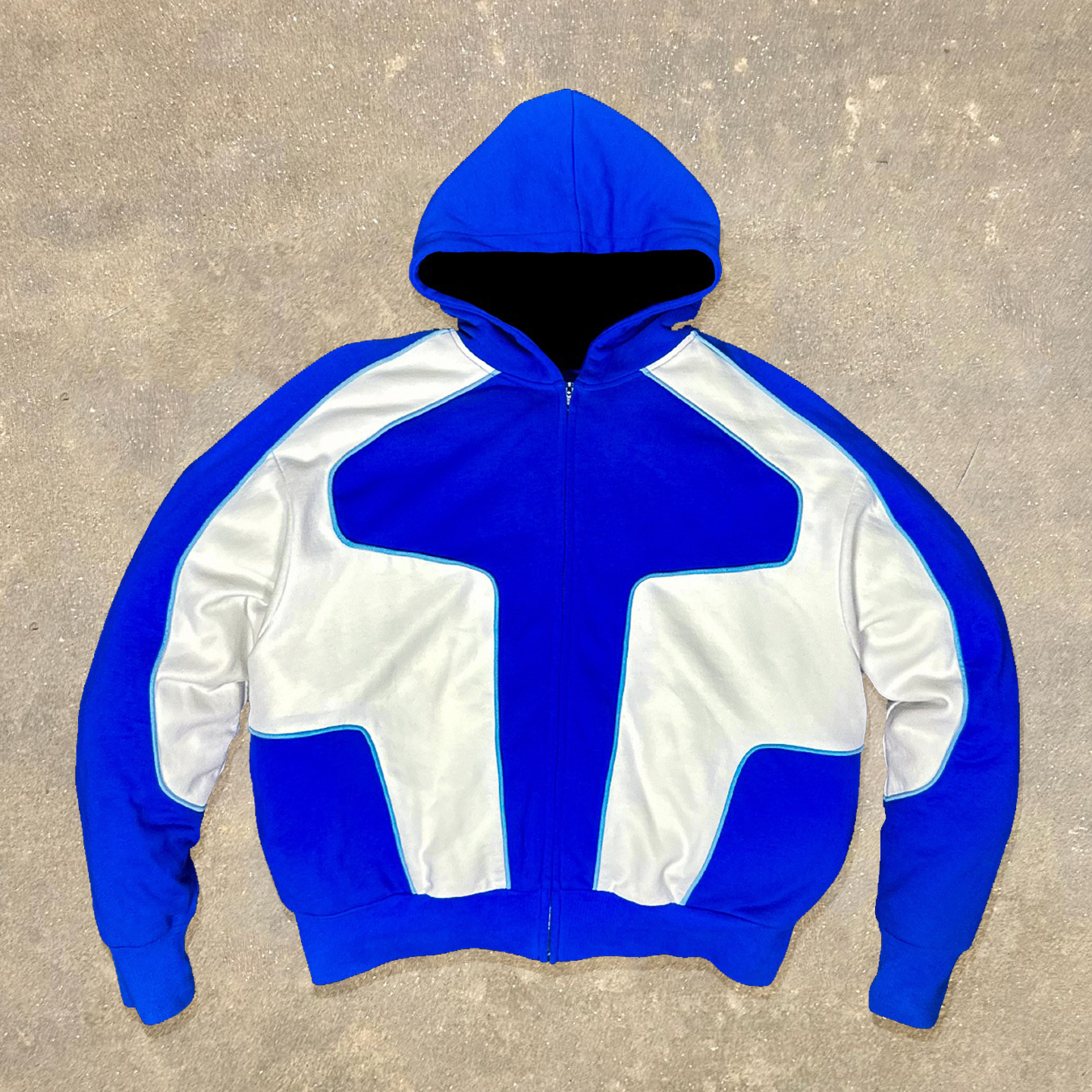 Fashionable Contrast Color Print Long Sleeve Hoodies