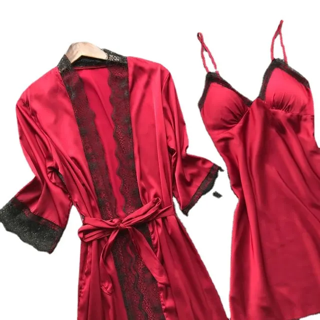 Churchf Midnight Charm Sexy Pajamas_Pyjamas Summer Sexy Pajamas Four-Piece Korean Version Of Sling Women With Breast Pad 490