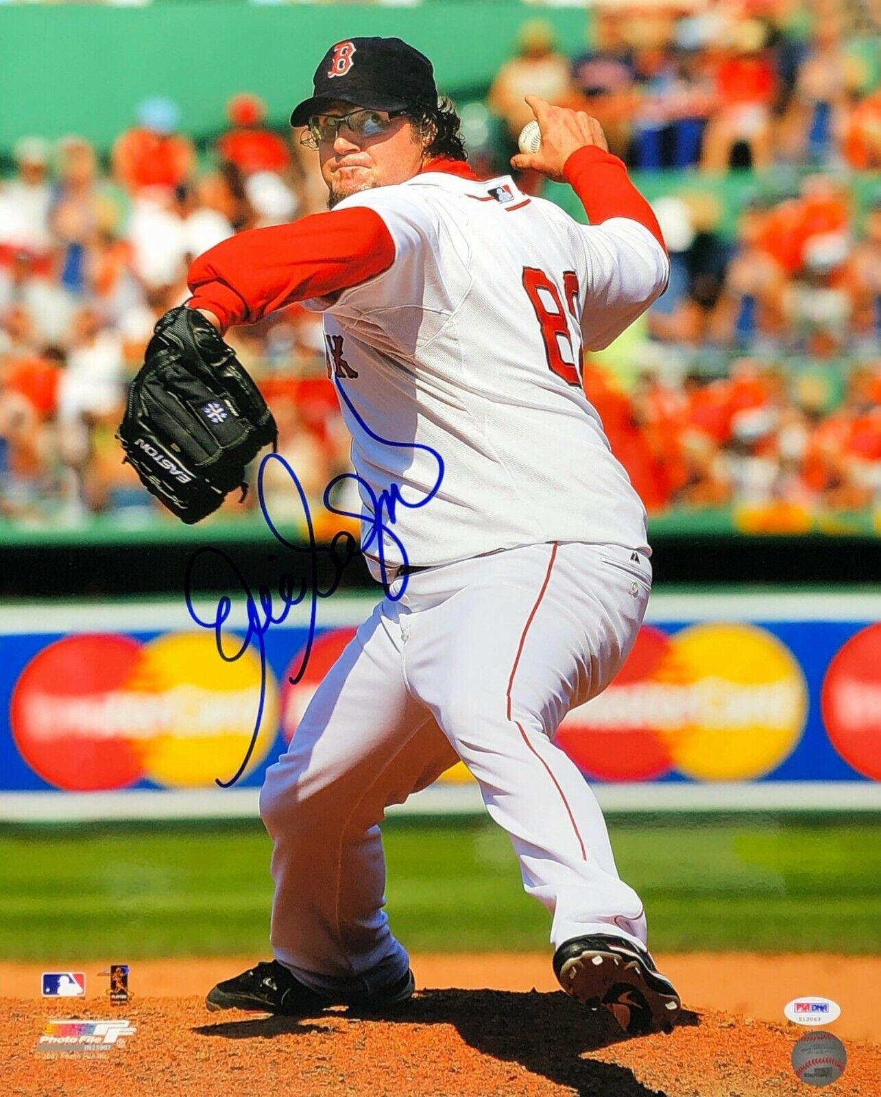 Eric Gagne Signed Boston Red Sox Baseball 16x20 Photo Poster painting PSA Z12063