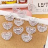 20PCS Transparent Heart Shape Clips for Books Notebooks Pins Student Office Stylish Stationery