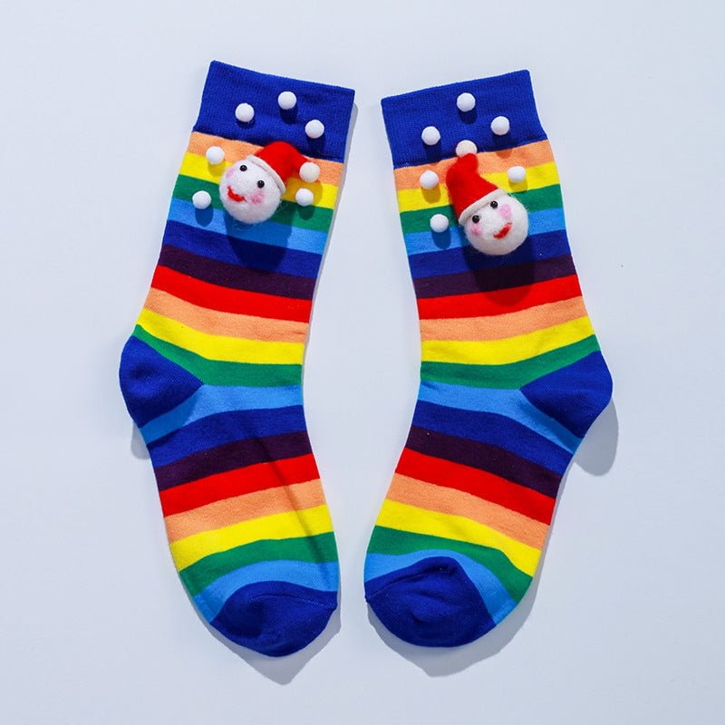 Cuteeeshop Christmas Color Short Socks