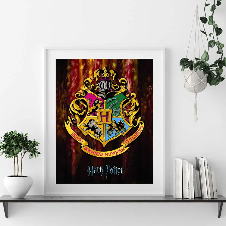 Harry Potter School Symbol-11CT Stamped Cross Stitch Kits Full Embroidery  Needlework 40*50cm