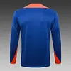 2024 Netherlands Half-Pull Training Suit Royal Colorful Blue Football Shirt 1:1 Thai Quality
