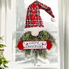 LED Christmas Santa Gnome Pendant with Lights Artificial Plant Elf Doll Ornament