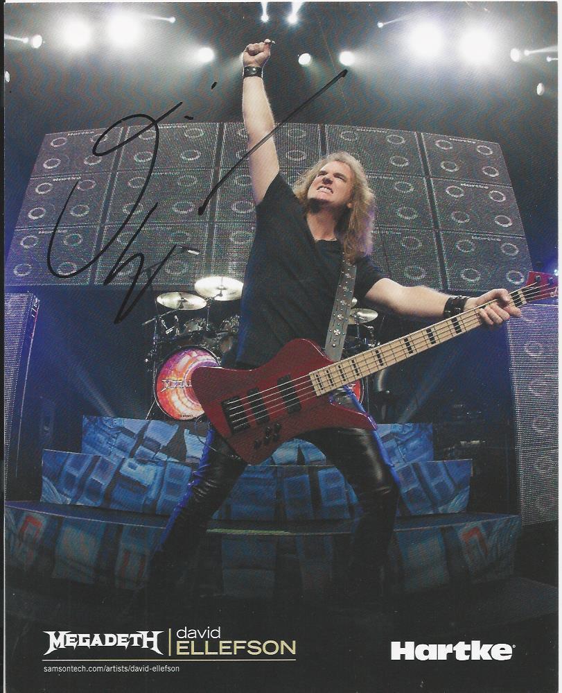 David Ellefson - Megadeth member signed Photo Poster painting