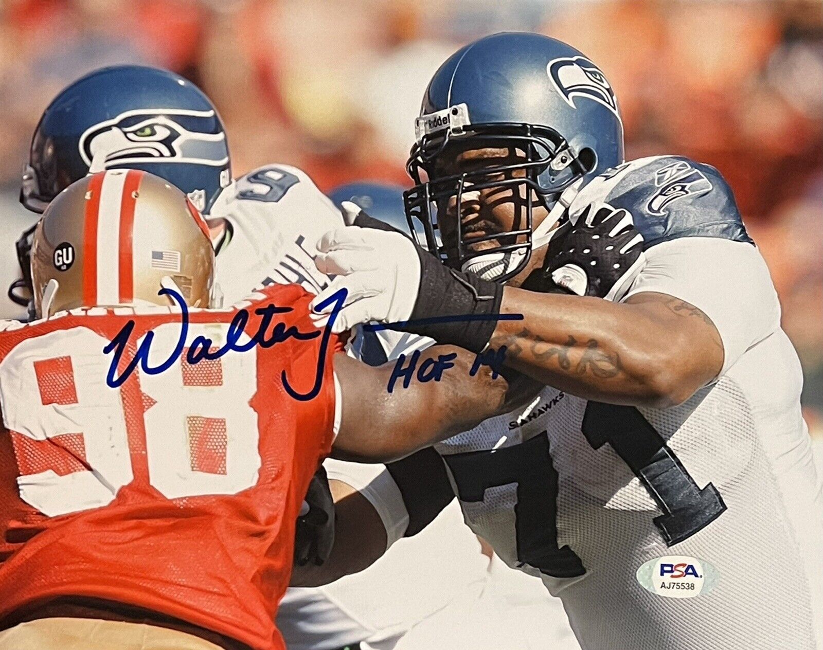 Walter Jones Signed Autographed Seattle Seahawks 8x10 Photo Poster painting HOF PSA/DNA