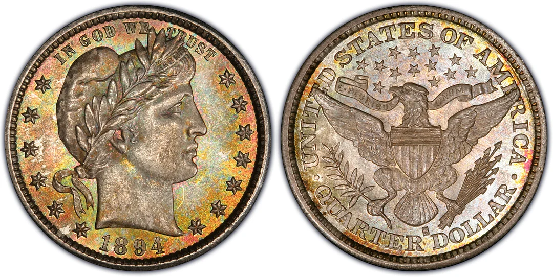 1894-S Barber Dime Quarter 25C Dollar