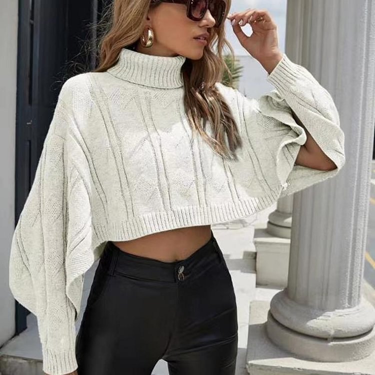 Mayoulove Simple midriff baring loose sweater-Mayoulove