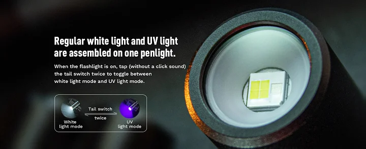 Sofirn SF15 Tactical UV Flashlight with Regular White Light