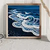 Black and Beach Waves DIY Pearl Painting Art Kits Frameless Decor 30x30cm