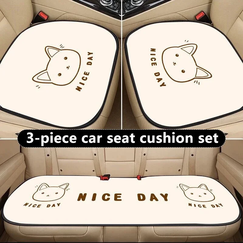 3pcs car cartoon cushion cat‘ cushions all season General Motors seat covers anti slip wear-resistant Car decoration set