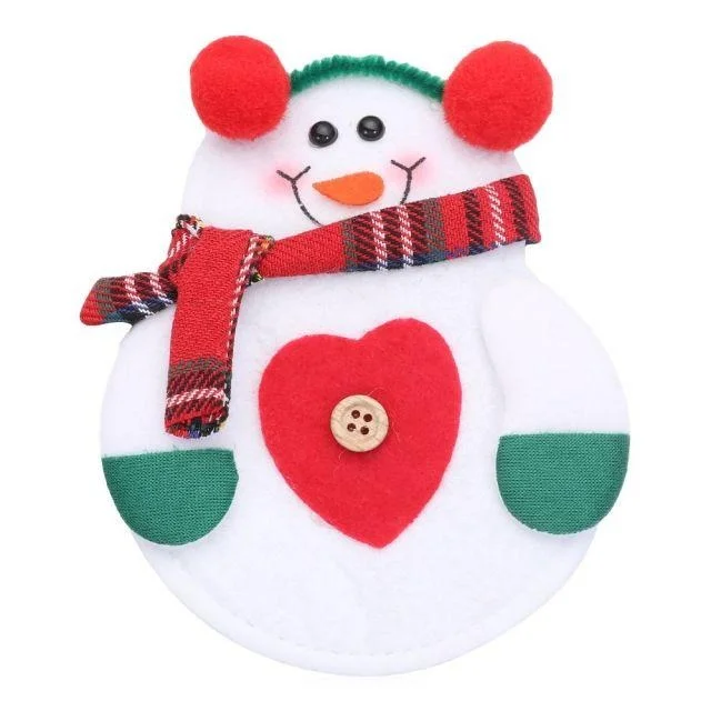 Table Christmas Snowman Elk Tableware Holder Bag Accessories Decorations-elleschic