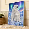 (30x40cm)DIY Pearl Painting Framed  Polar Bear Handmade Pearl Material Art Kit Living Room Decor