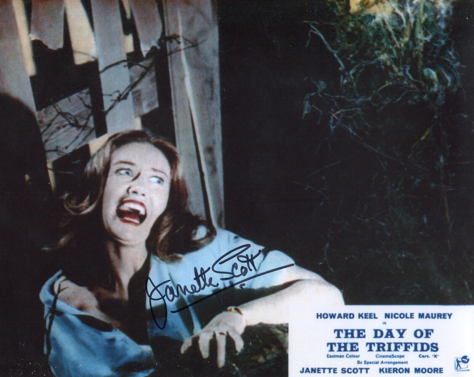 Actress Janette Scott signed Day of the Triffids scene Photo Poster painting - UACC DEALER