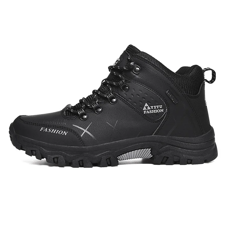 Men's Waterproof Leather Warm Outdoor Hiking Boots Work Shoes Winter Snow Shoes Radinnoo.com
