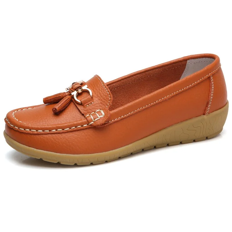 New Women Shoes Loafers Female Moccasins Shoes Summer Genuine Leather Women Flats Slip On Women Loafers Flats Tassel Plus Size
