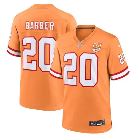 Men's Tampa Bay Buccaneers #20 Ronde Barber  Creamsicle 50th Season Game Jersey